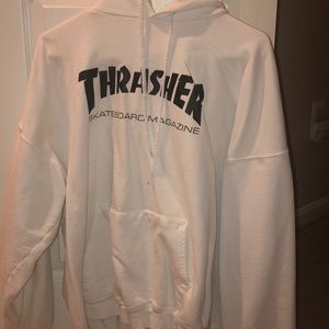 White thrashed hoodie